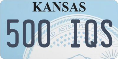 KS license plate 500IQS