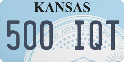 KS license plate 500IQT