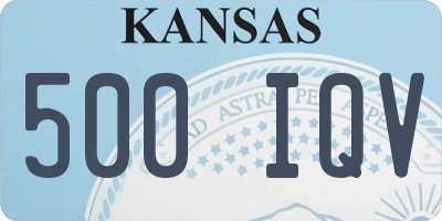 KS license plate 500IQV
