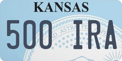 KS license plate 500IRA