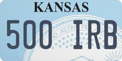 KS license plate 500IRB