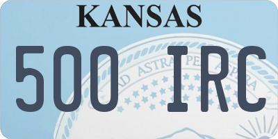 KS license plate 500IRC