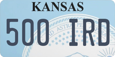 KS license plate 500IRD