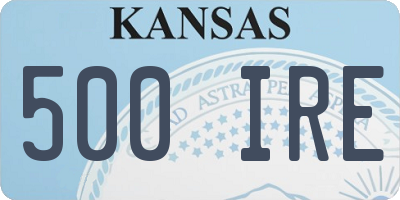 KS license plate 500IRE