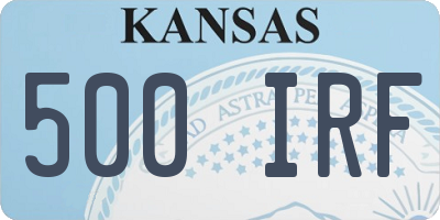 KS license plate 500IRF