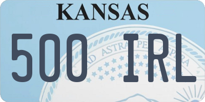 KS license plate 500IRL