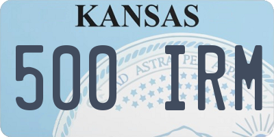 KS license plate 500IRM
