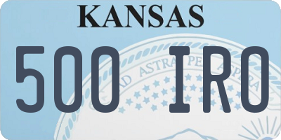 KS license plate 500IRO