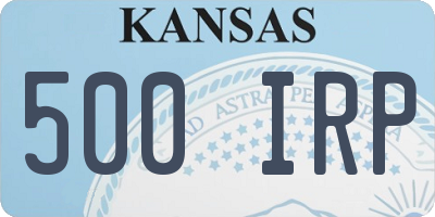 KS license plate 500IRP