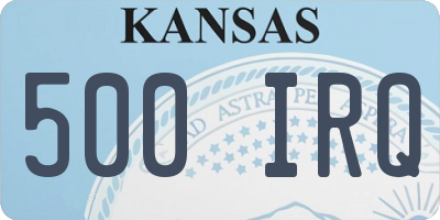KS license plate 500IRQ