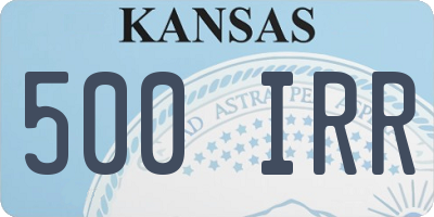 KS license plate 500IRR