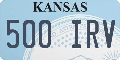 KS license plate 500IRV