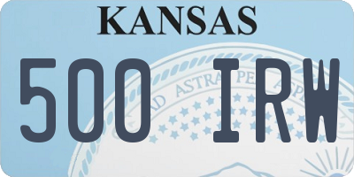 KS license plate 500IRW