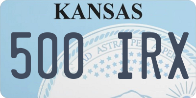 KS license plate 500IRX