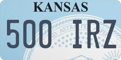 KS license plate 500IRZ