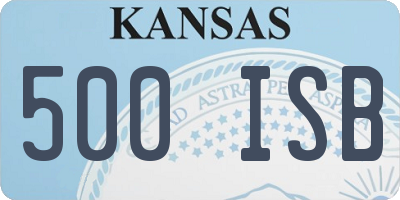 KS license plate 500ISB