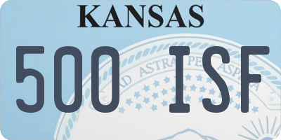 KS license plate 500ISF