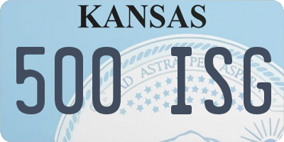 KS license plate 500ISG