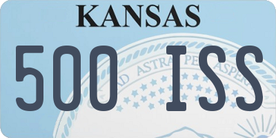 KS license plate 500ISS