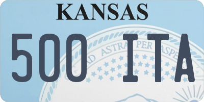 KS license plate 500ITA