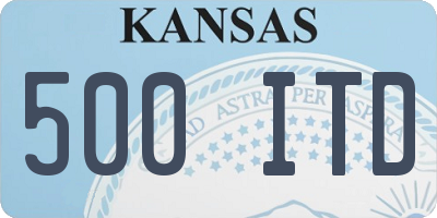 KS license plate 500ITD