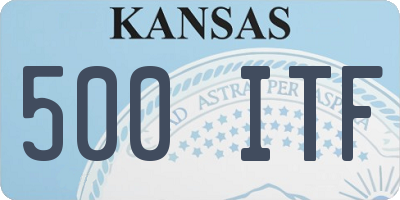 KS license plate 500ITF