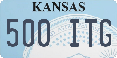 KS license plate 500ITG
