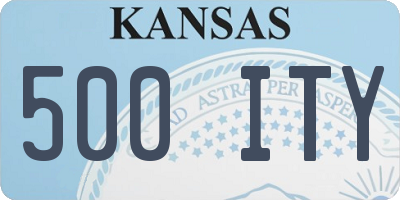 KS license plate 500ITY