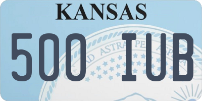 KS license plate 500IUB
