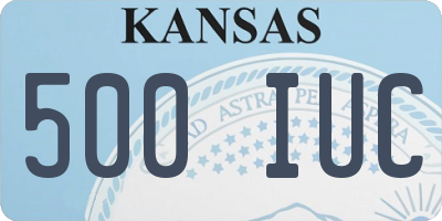 KS license plate 500IUC
