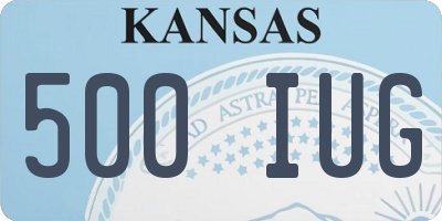 KS license plate 500IUG