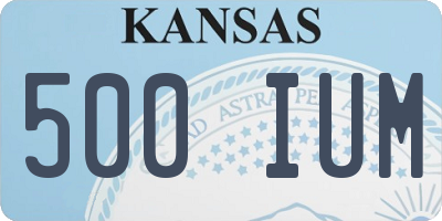 KS license plate 500IUM