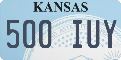KS license plate 500IUY