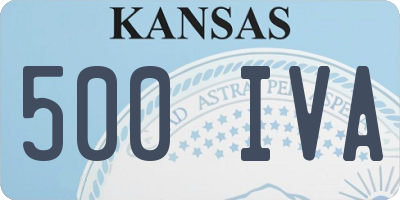 KS license plate 500IVA