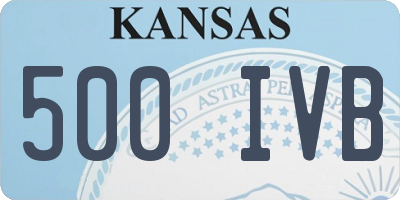 KS license plate 500IVB