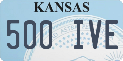 KS license plate 500IVE