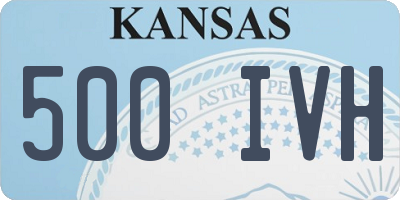 KS license plate 500IVH