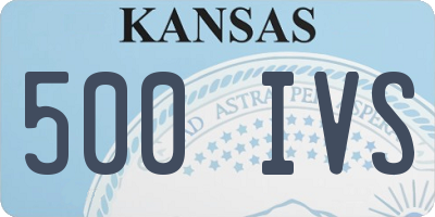 KS license plate 500IVS