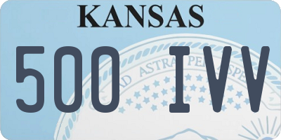 KS license plate 500IVV