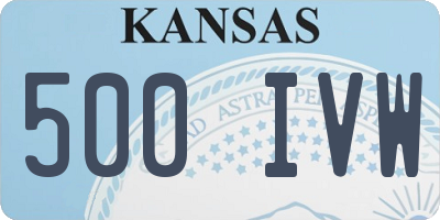 KS license plate 500IVW