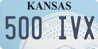 KS license plate 500IVX