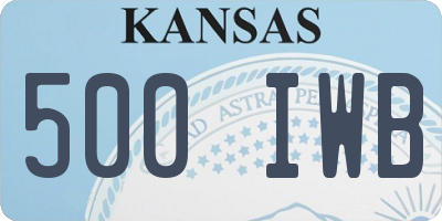 KS license plate 500IWB