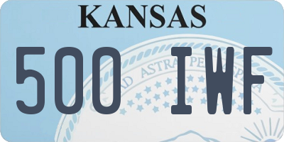 KS license plate 500IWF