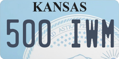 KS license plate 500IWM