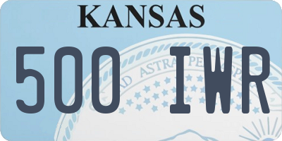KS license plate 500IWR