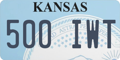KS license plate 500IWT