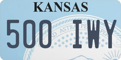 KS license plate 500IWY