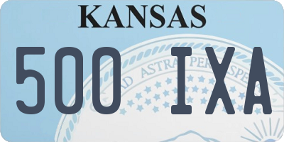 KS license plate 500IXA