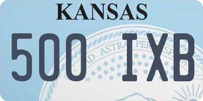 KS license plate 500IXB