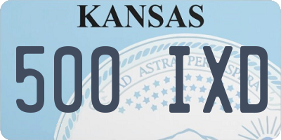 KS license plate 500IXD